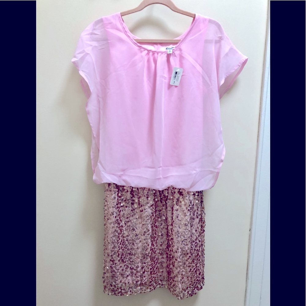 Girls RUUM party dress chiffon/sequins L/12